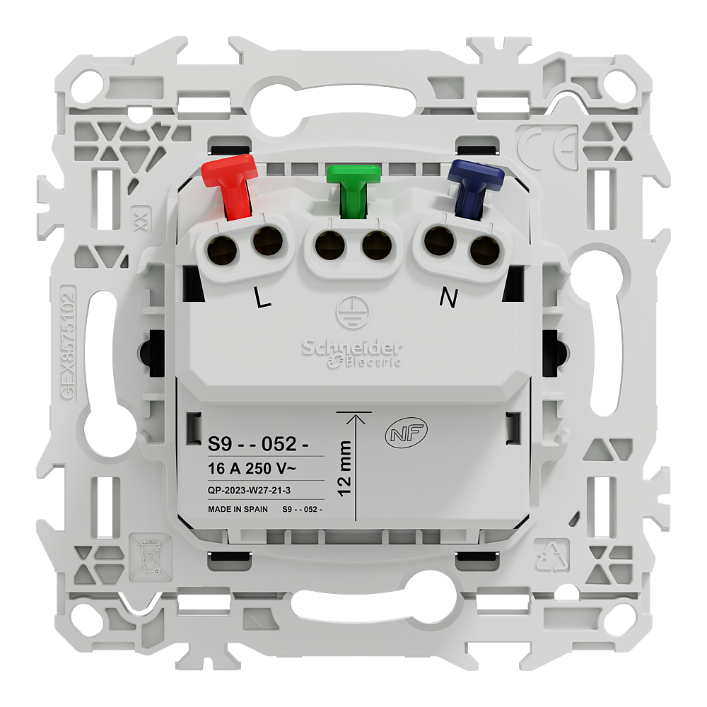 Odace prise 2P+T affleurante noir